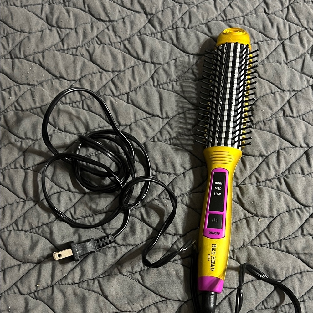BedHead Vibrant Pink and Yellow Hair Styling Tool Brush